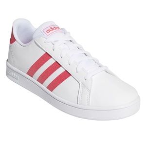 Adidas Grand Court Big kids pink glitter & white